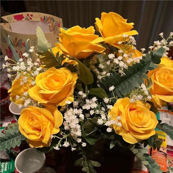 Babys Breath Artificial Flowers, 6Pcs Fake White Babys Breath Flowers - Picture 3 of 8